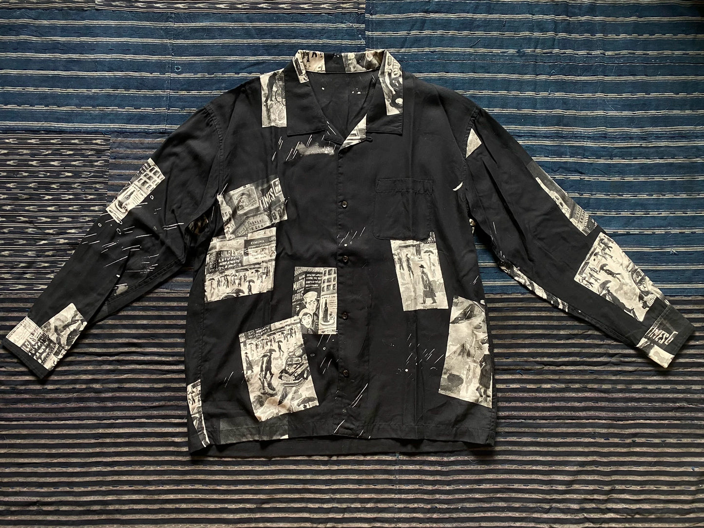 aloha long shirt with vintage prints