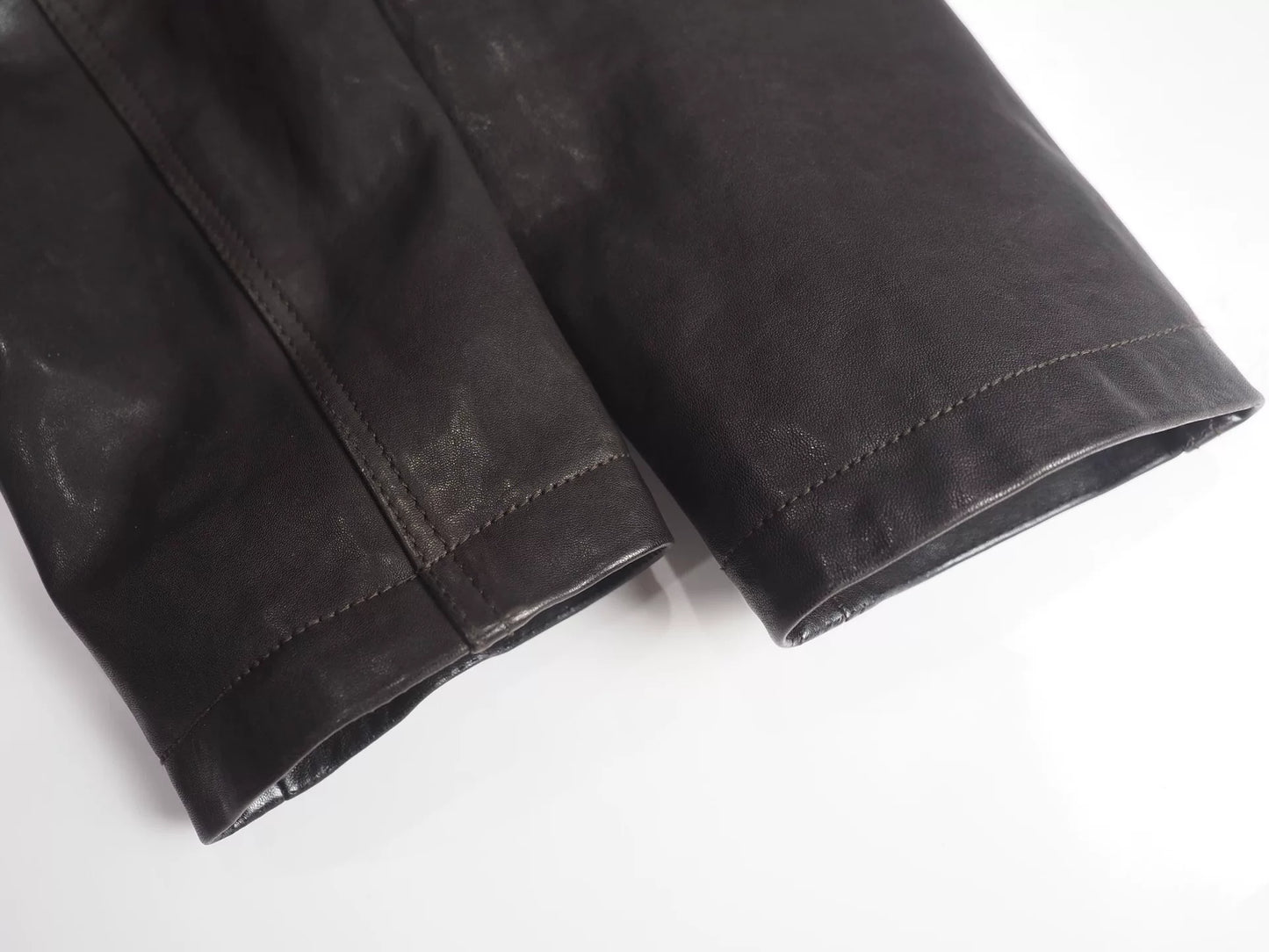 Giorgio Armani Brown Lambskin Double-Breasted Coat