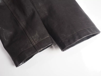 Giorgio Armani Brown Lambskin Double-Breasted Coat