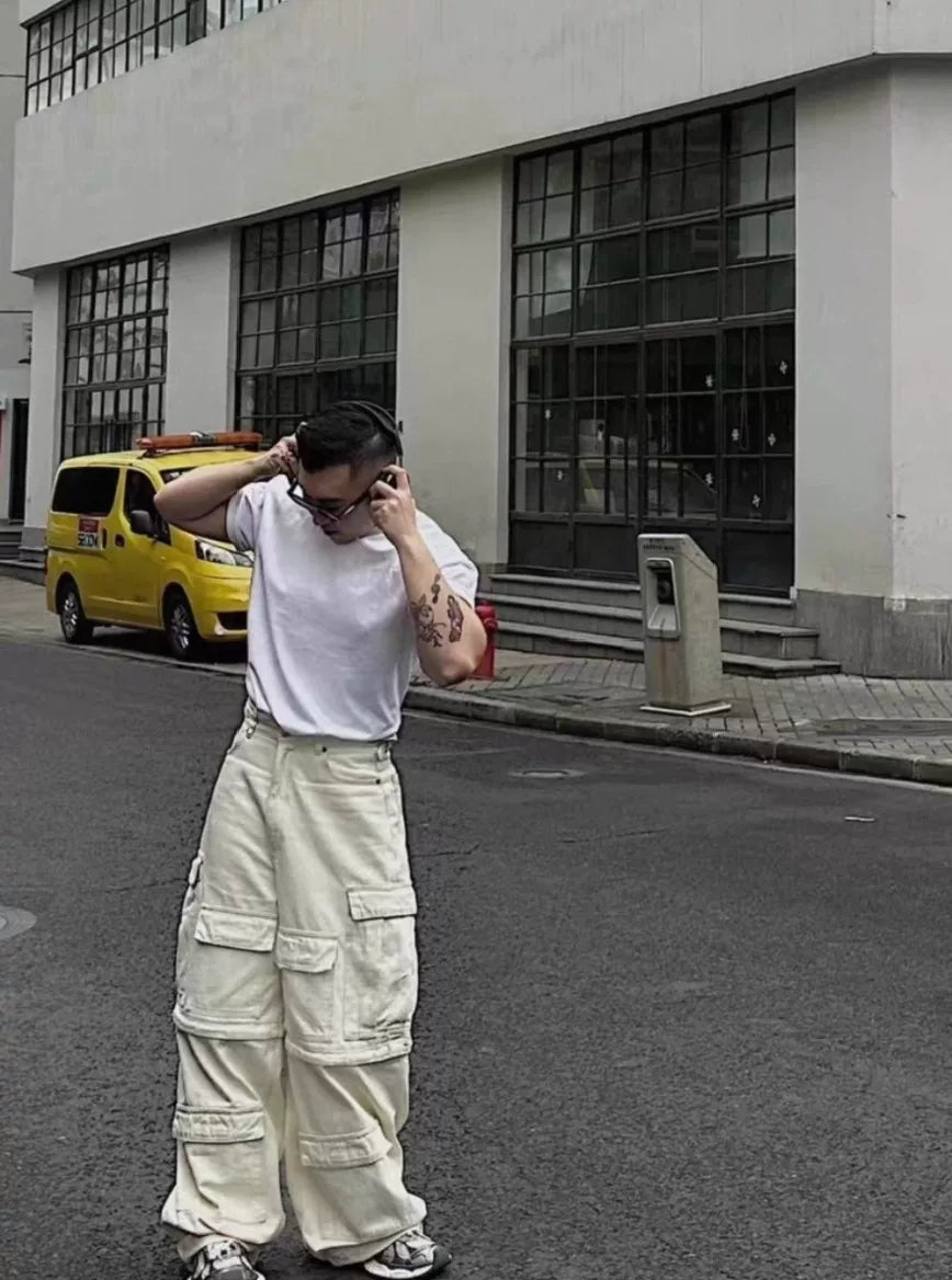 Balenciaga Oversized White Cargo Pants