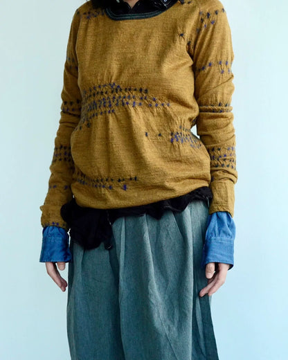 Kapital Wool Long T-Shirt with Indigo Dye