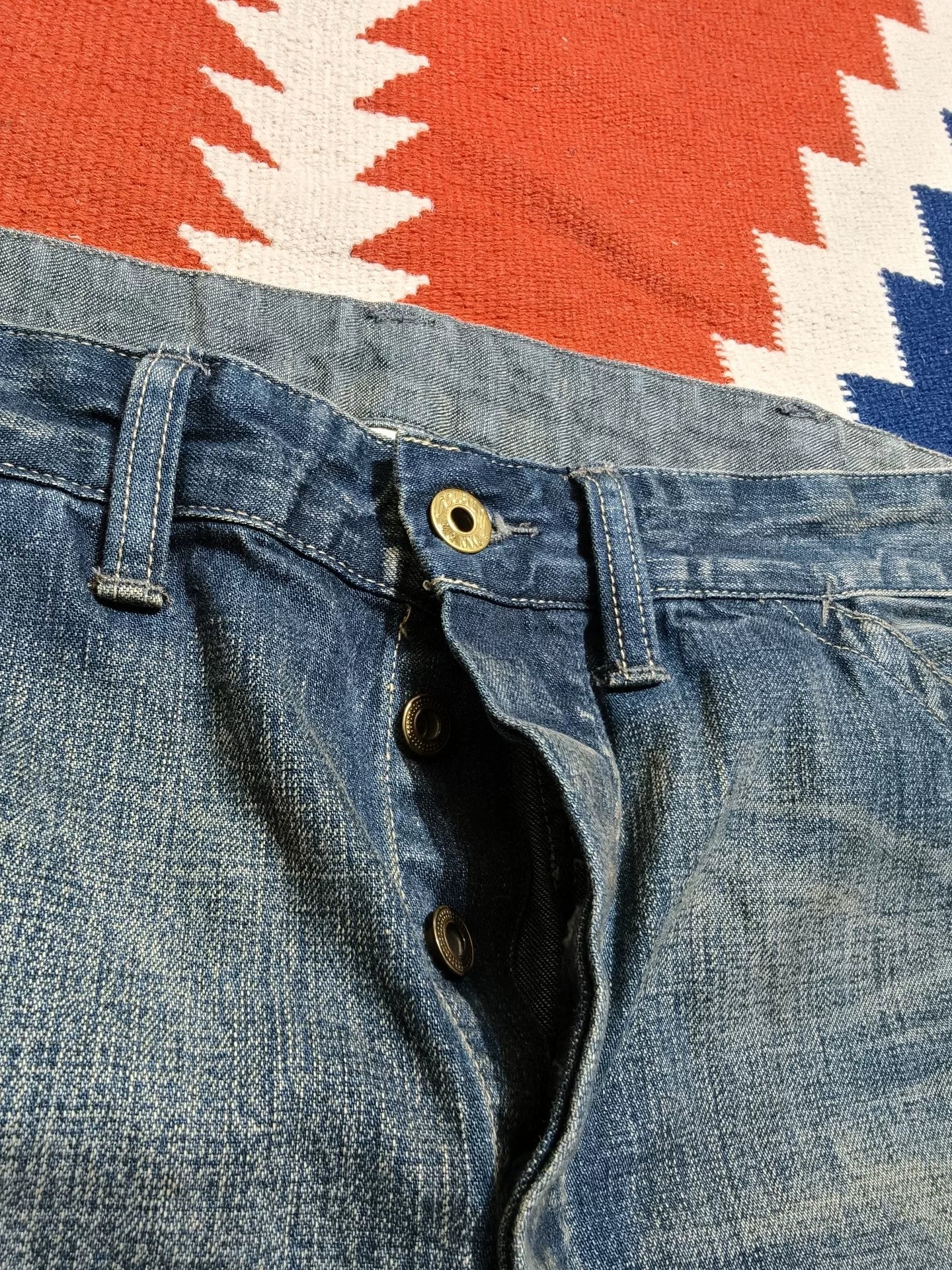 RRL Limited Yellow Mud Wash Jeans