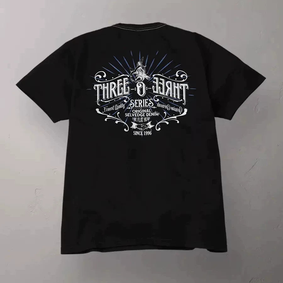 THE FLAT HEAD Vintage Print Short Sleeve T-shirt