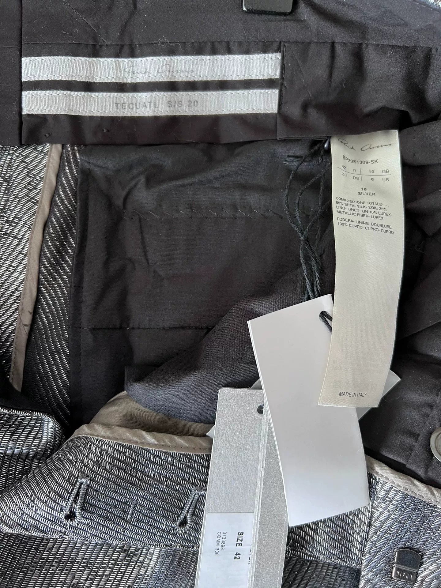 stylish silver cropped pants by rick owens