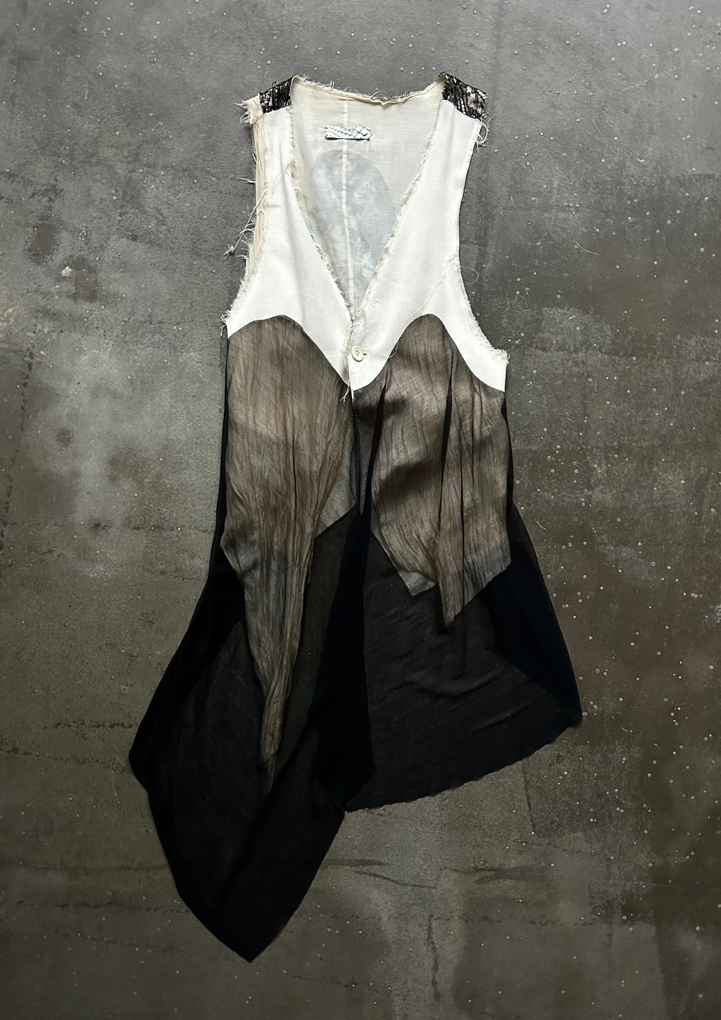 Double-Sided Lace and Leather Vest
