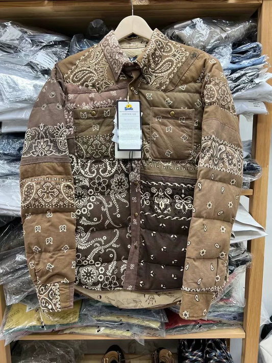 visvim kerchief down jacket in brown