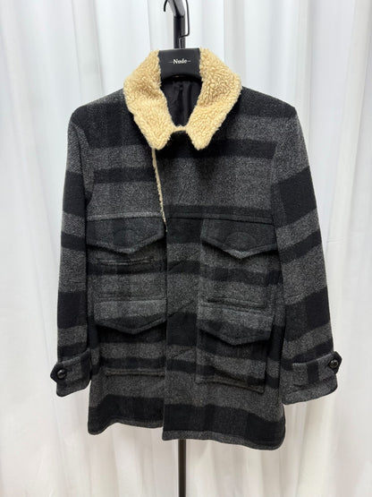 wool coat with faux fur collar