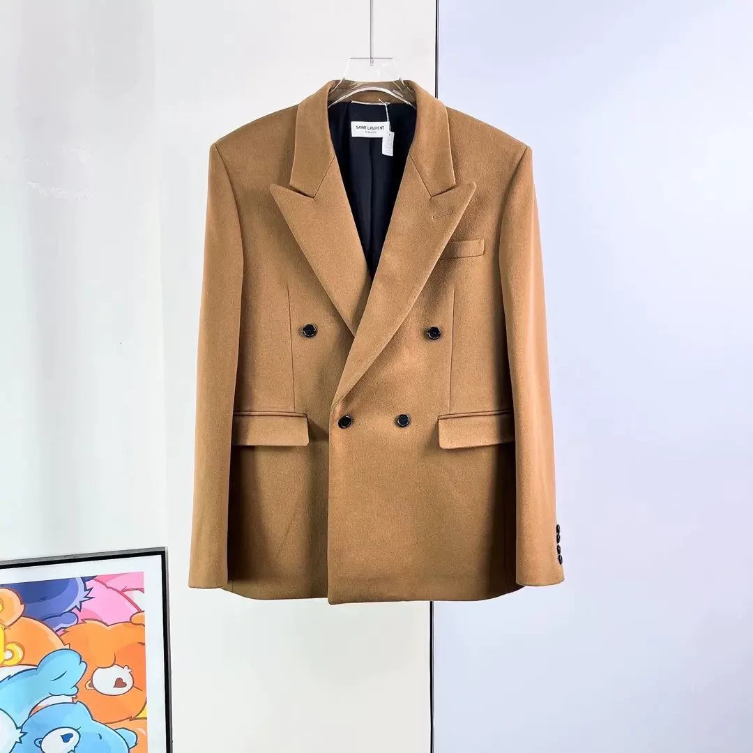 Saint Laurent Wool Double-Breasted Coat