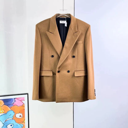 Saint Laurent Wool Double-Breasted Coat
