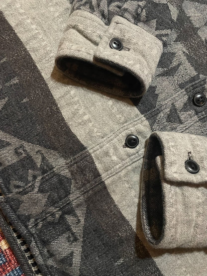 RRL Charcoal Houndstooth Wool Blend Shirt