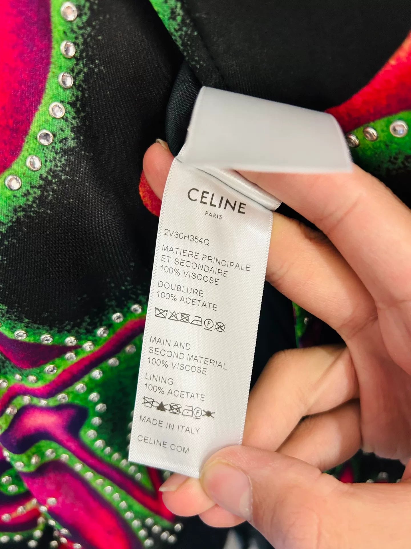 Celine Rock Crystal Love Baseball Jacket