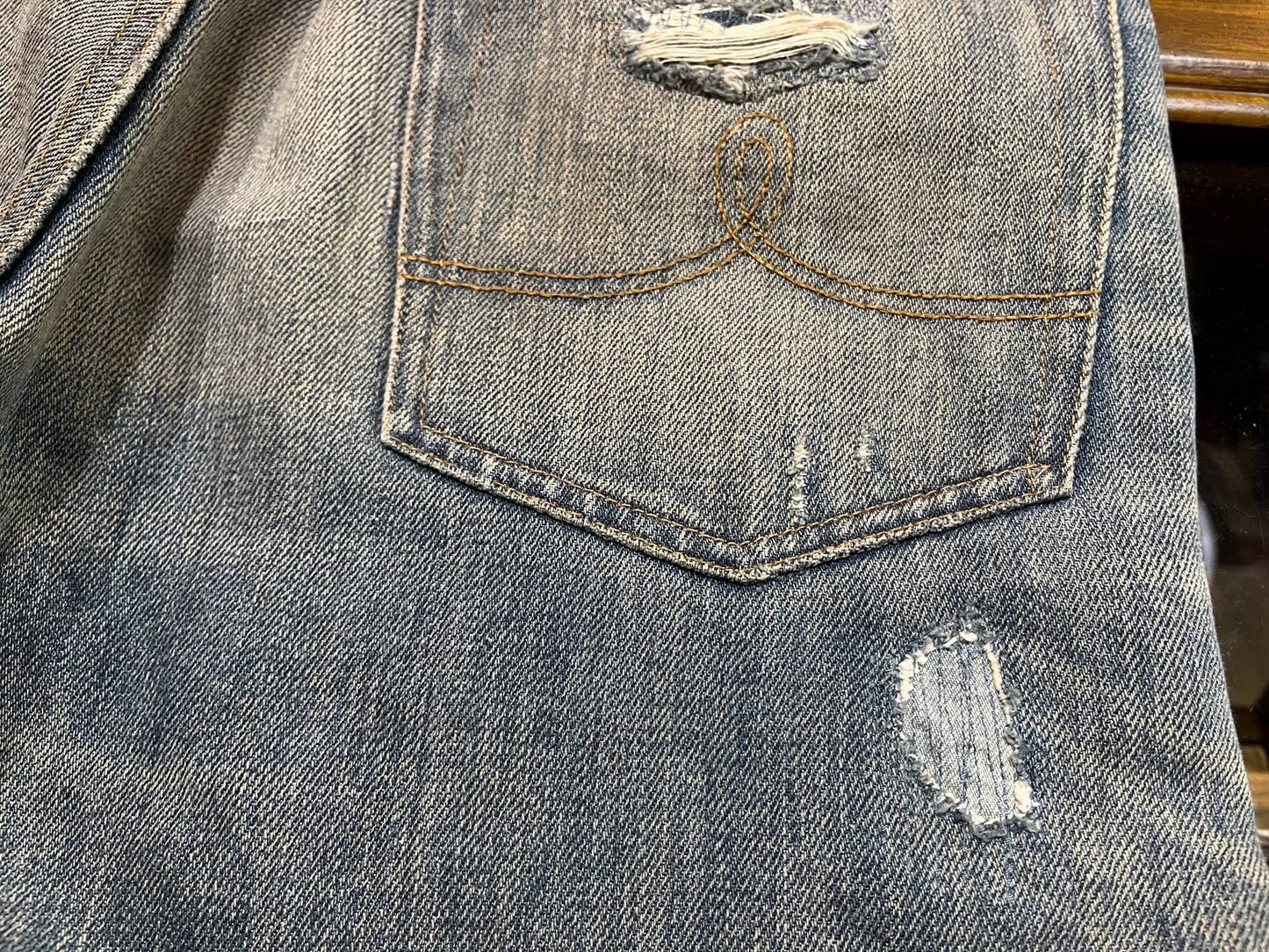 distressed denim jeans from double rl polo