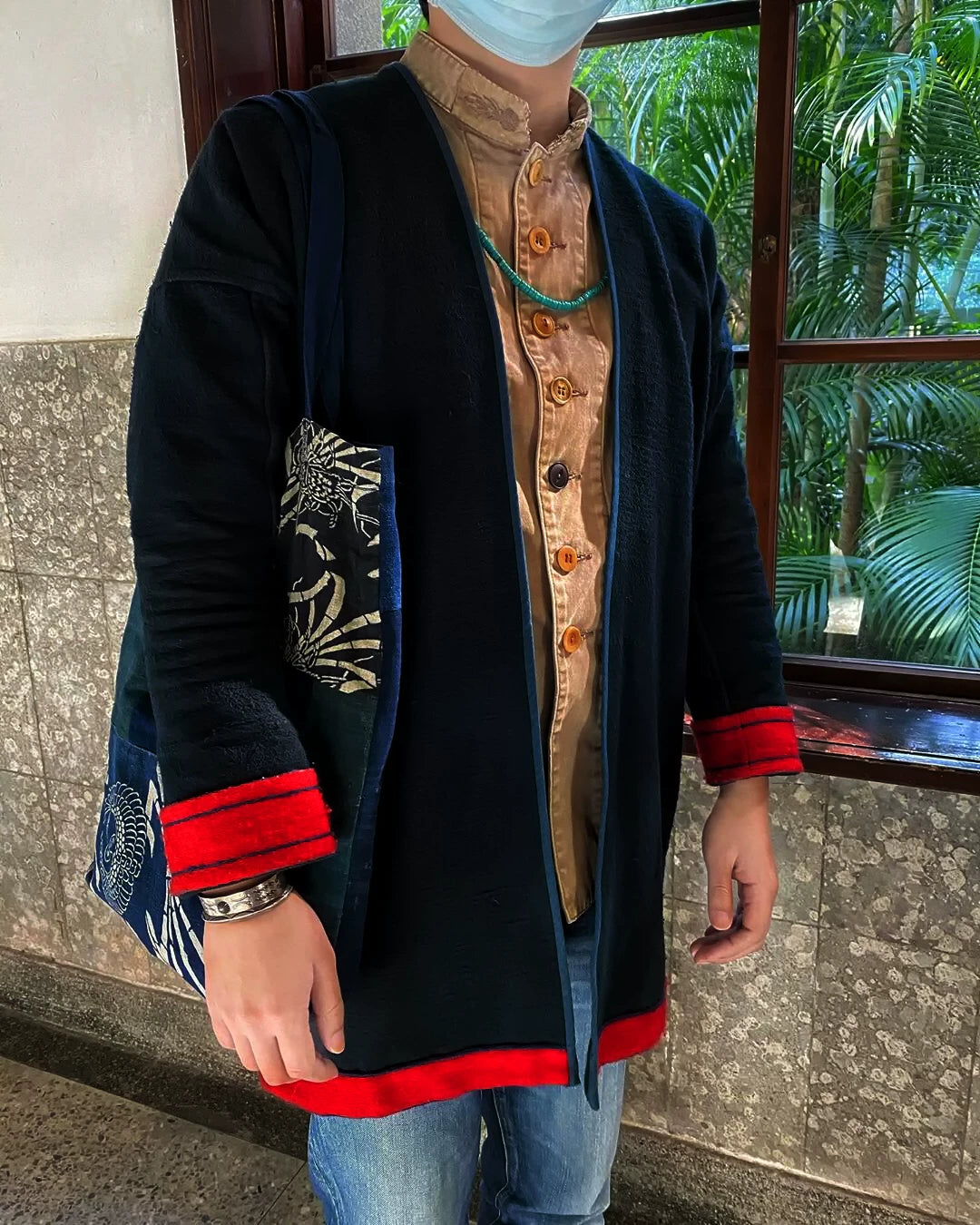 visvim sanjuro coat long indigo windbreaker