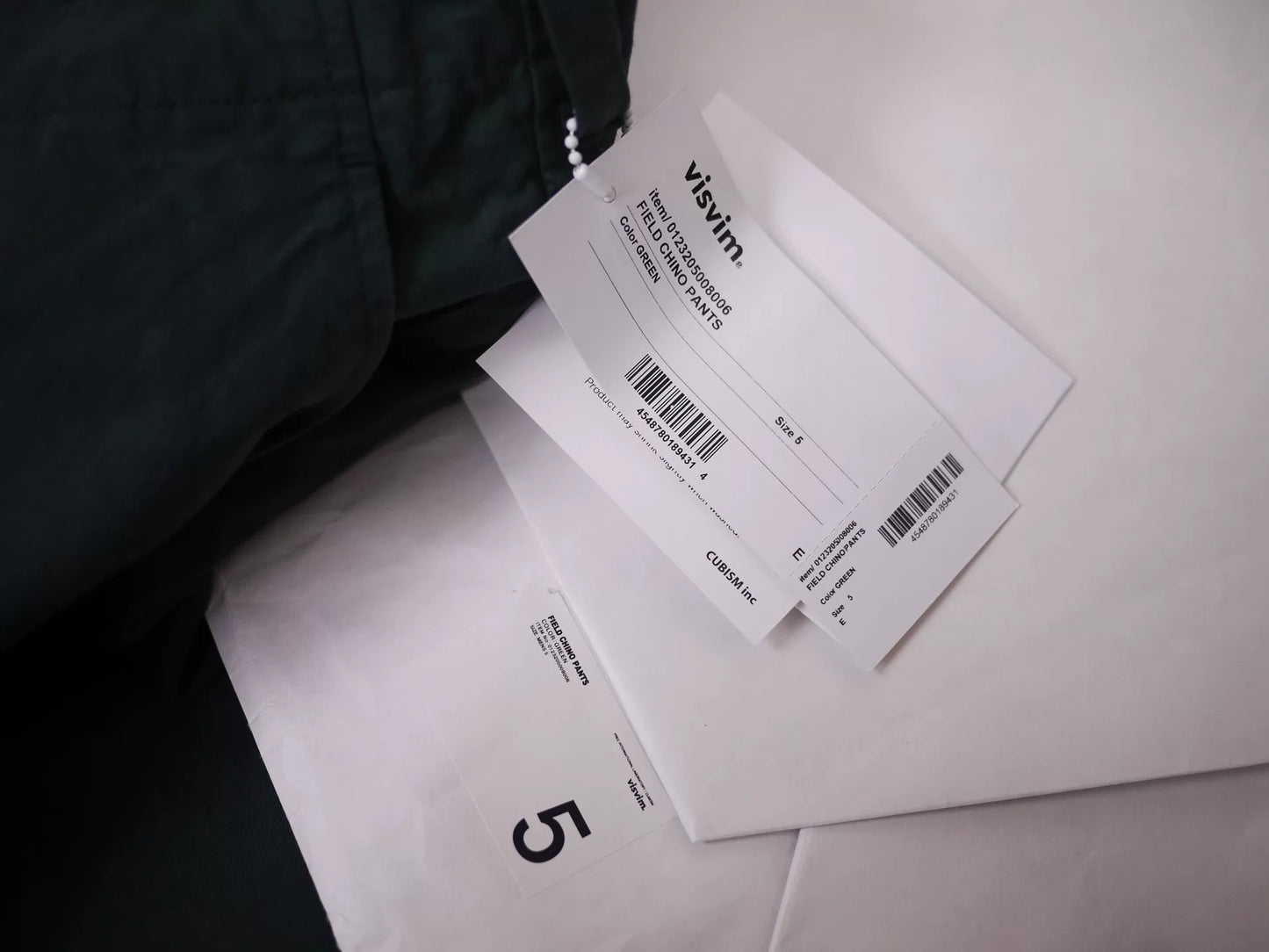 visvim field chino pants size 5 green