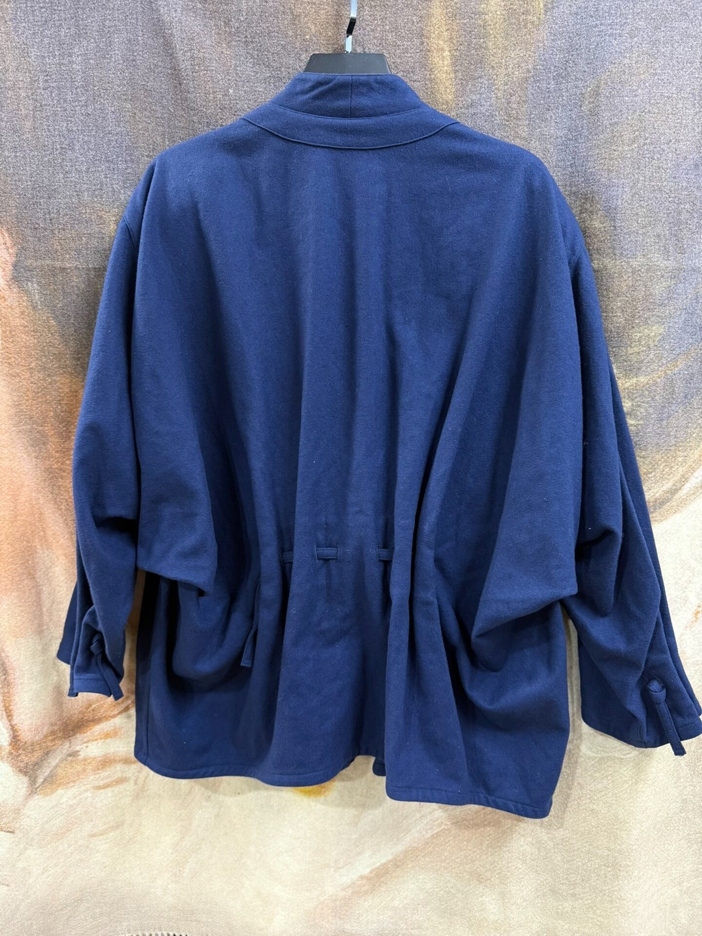 issey miyake pleated drawstring wool coat