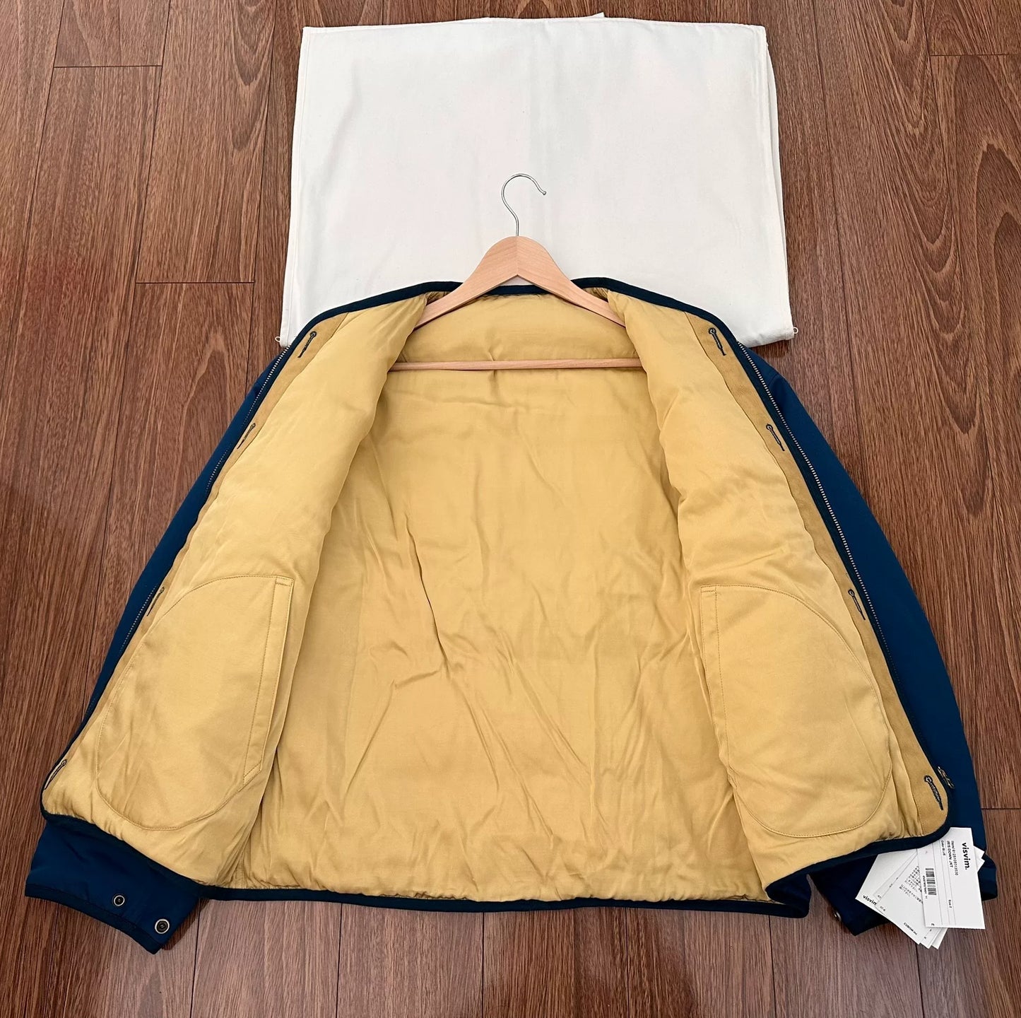 visvim iris down jacket navy blue