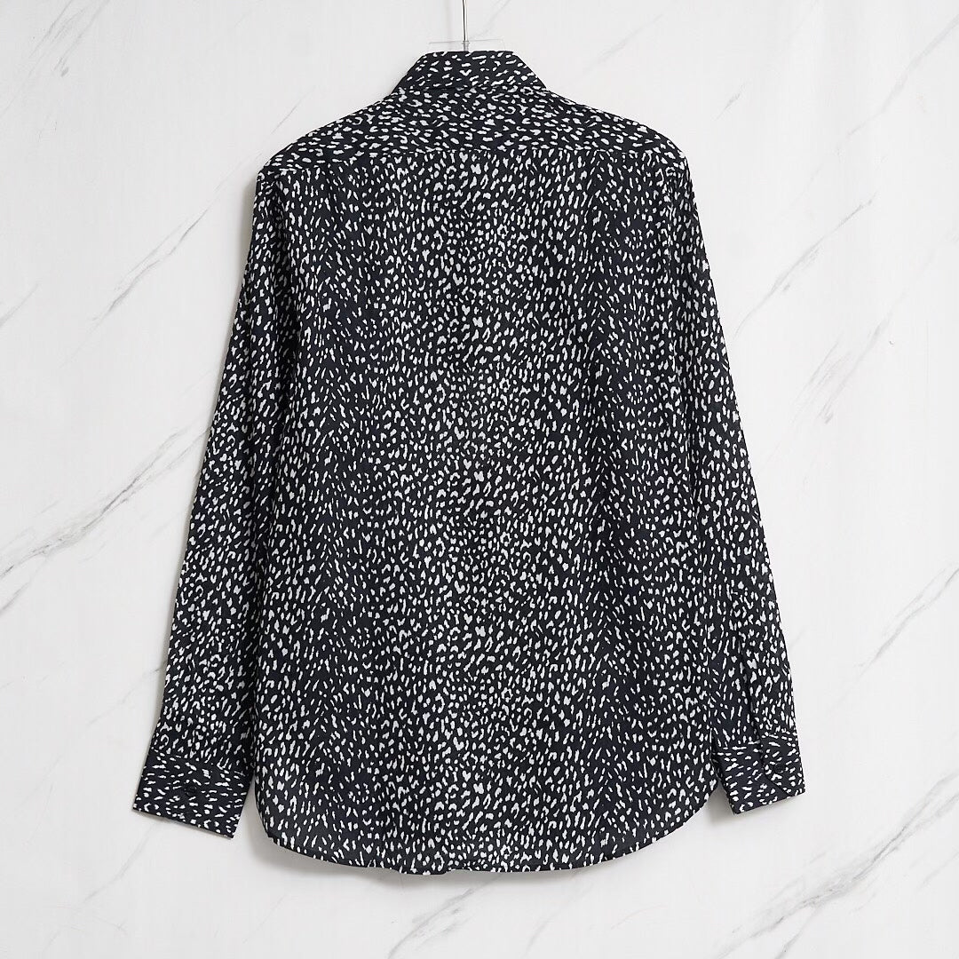 Saint Laurent Men's Polka Dot Long-Sleeve Shirt