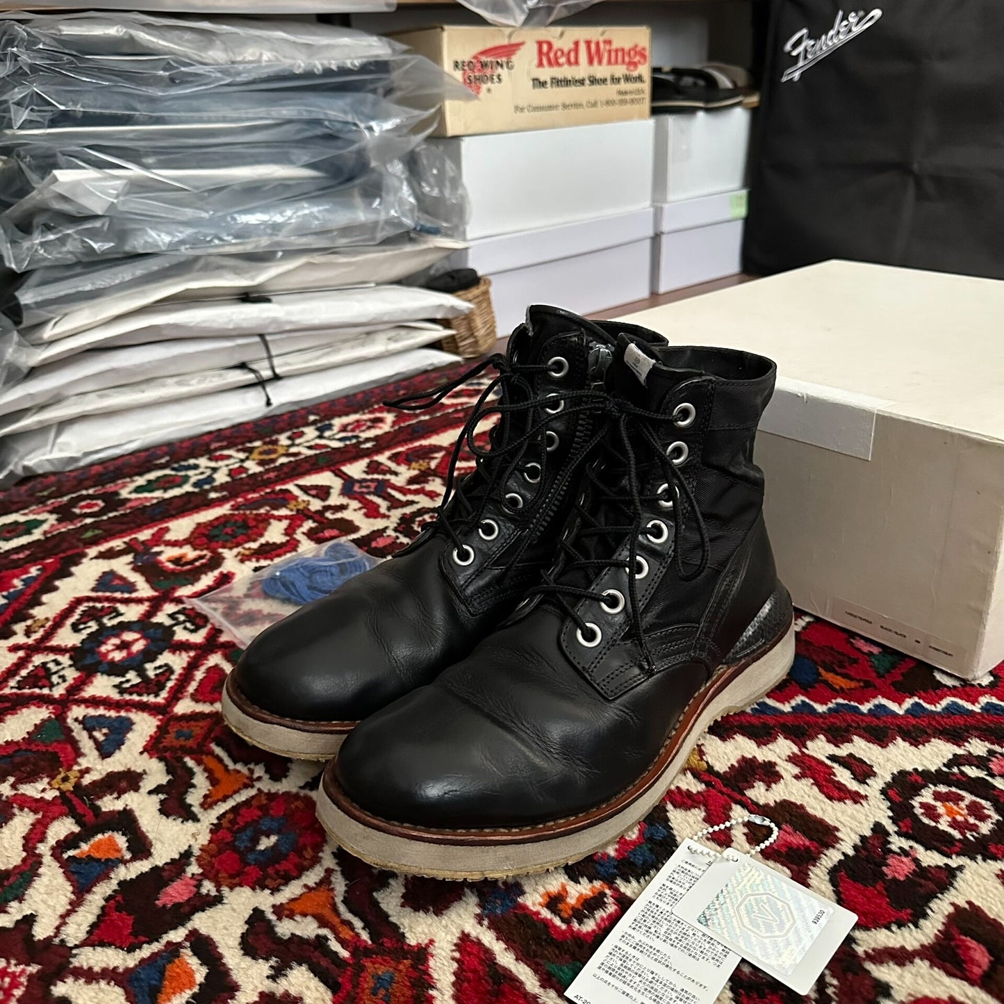 Visvim 7-Hole Black Boots Size 9