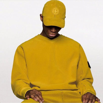 stone island corduroy hat in yellow