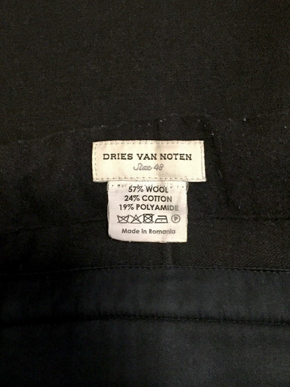 Dries Van Noten Black Wool Trousers