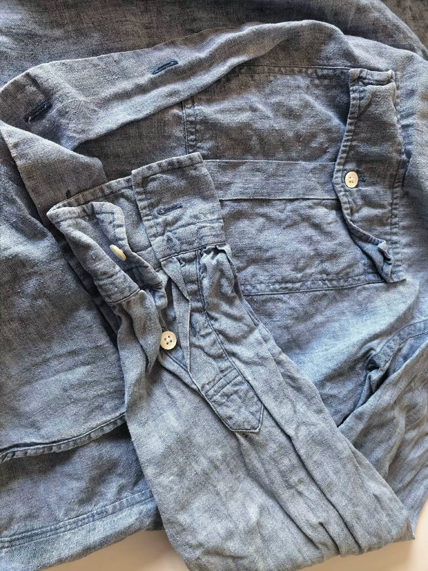 Porter Classic Roll Up Linen Shirt