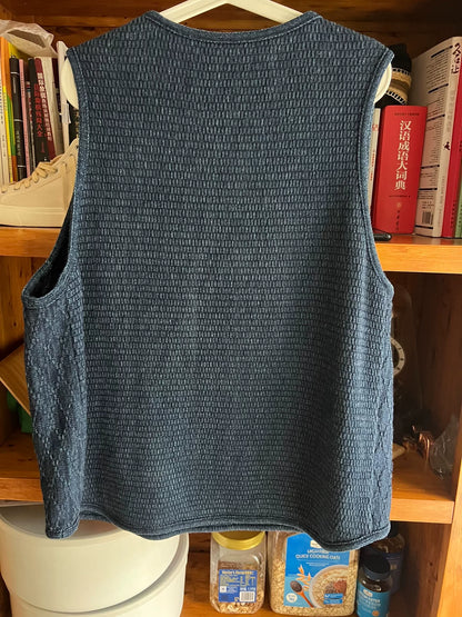 blue sleeveless vest by porter classic