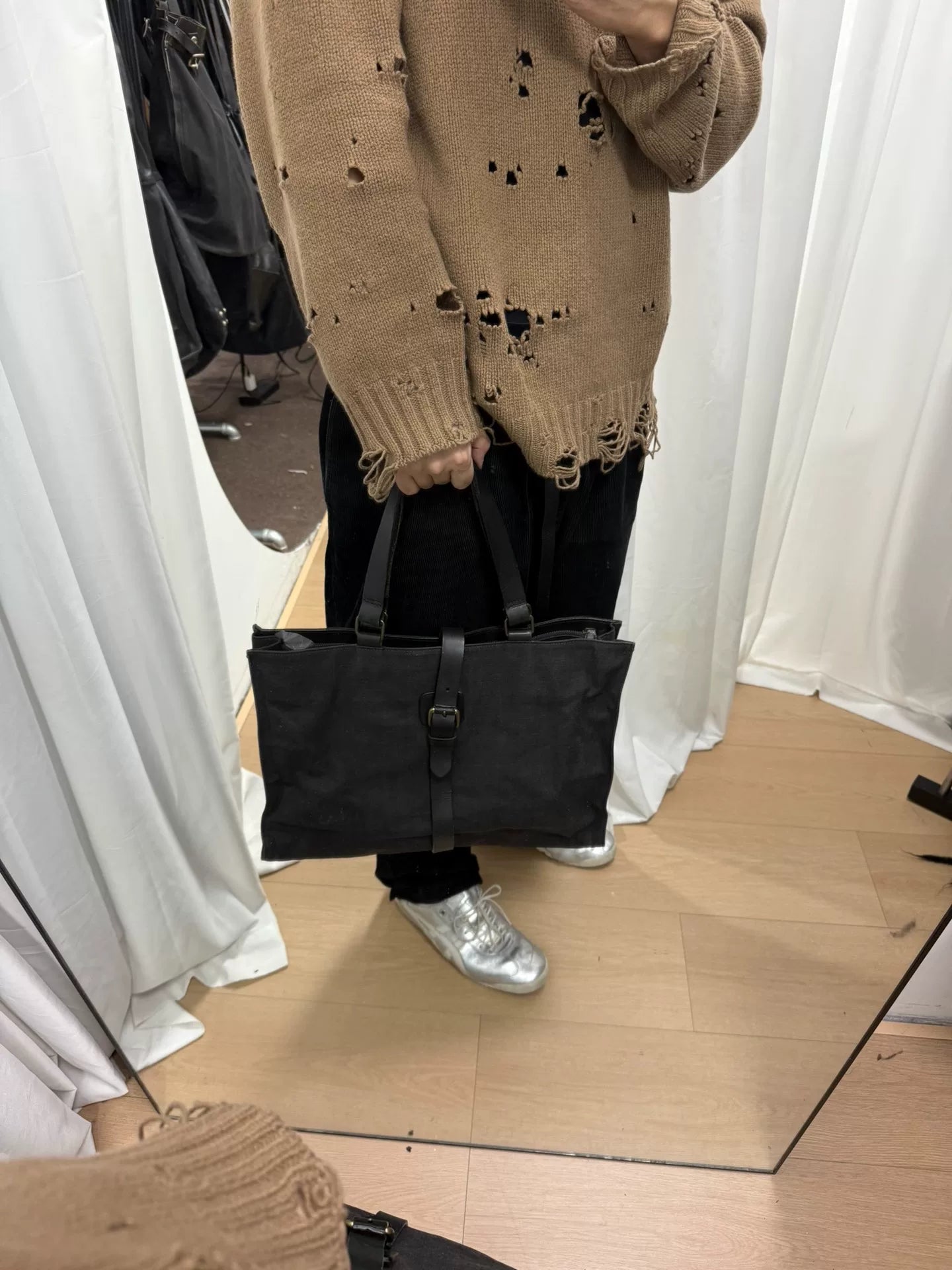 Dries van Noten Cotton-Linen Strap Handbag