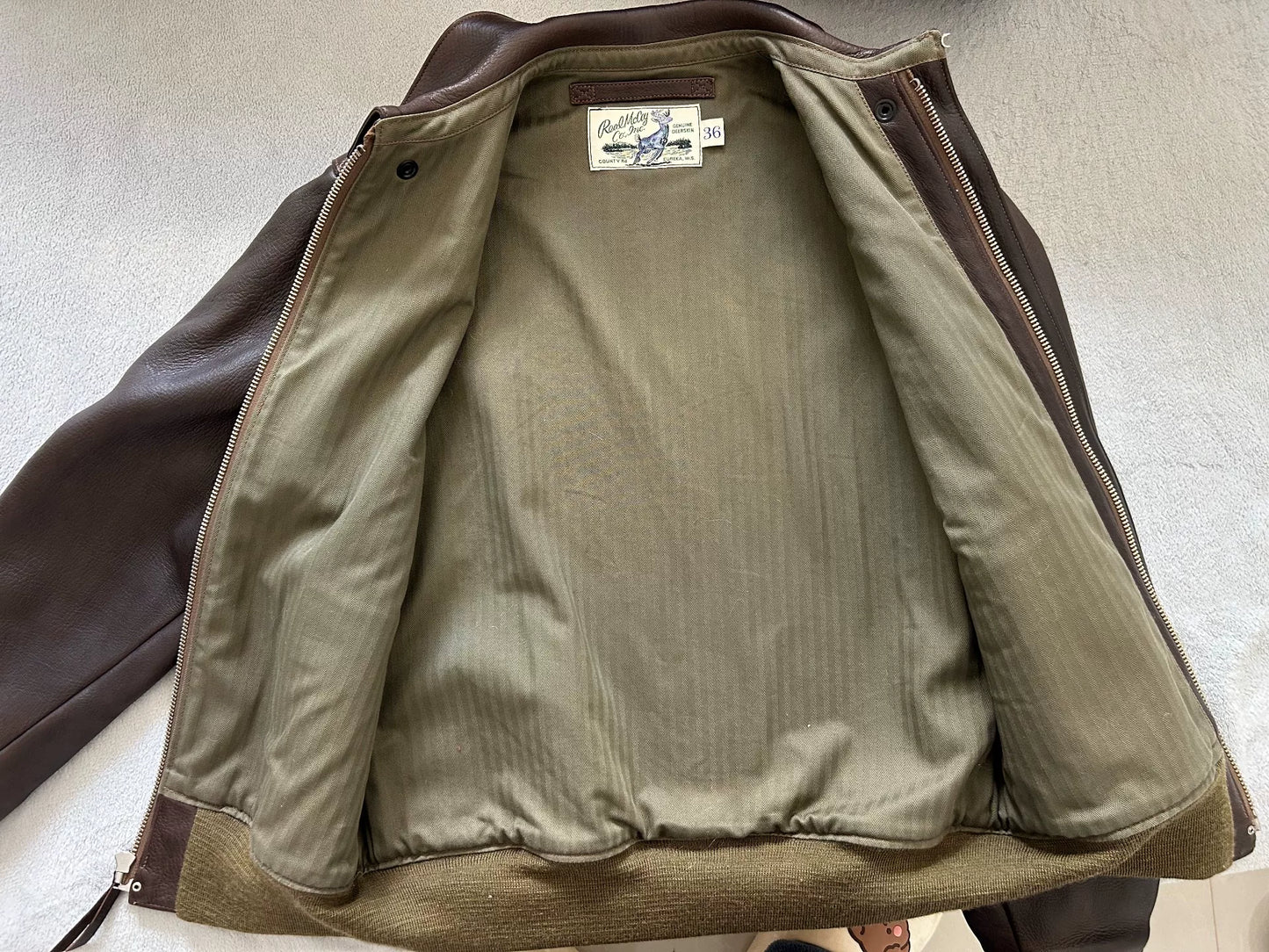 real mccoy A2 brown leather jacket
