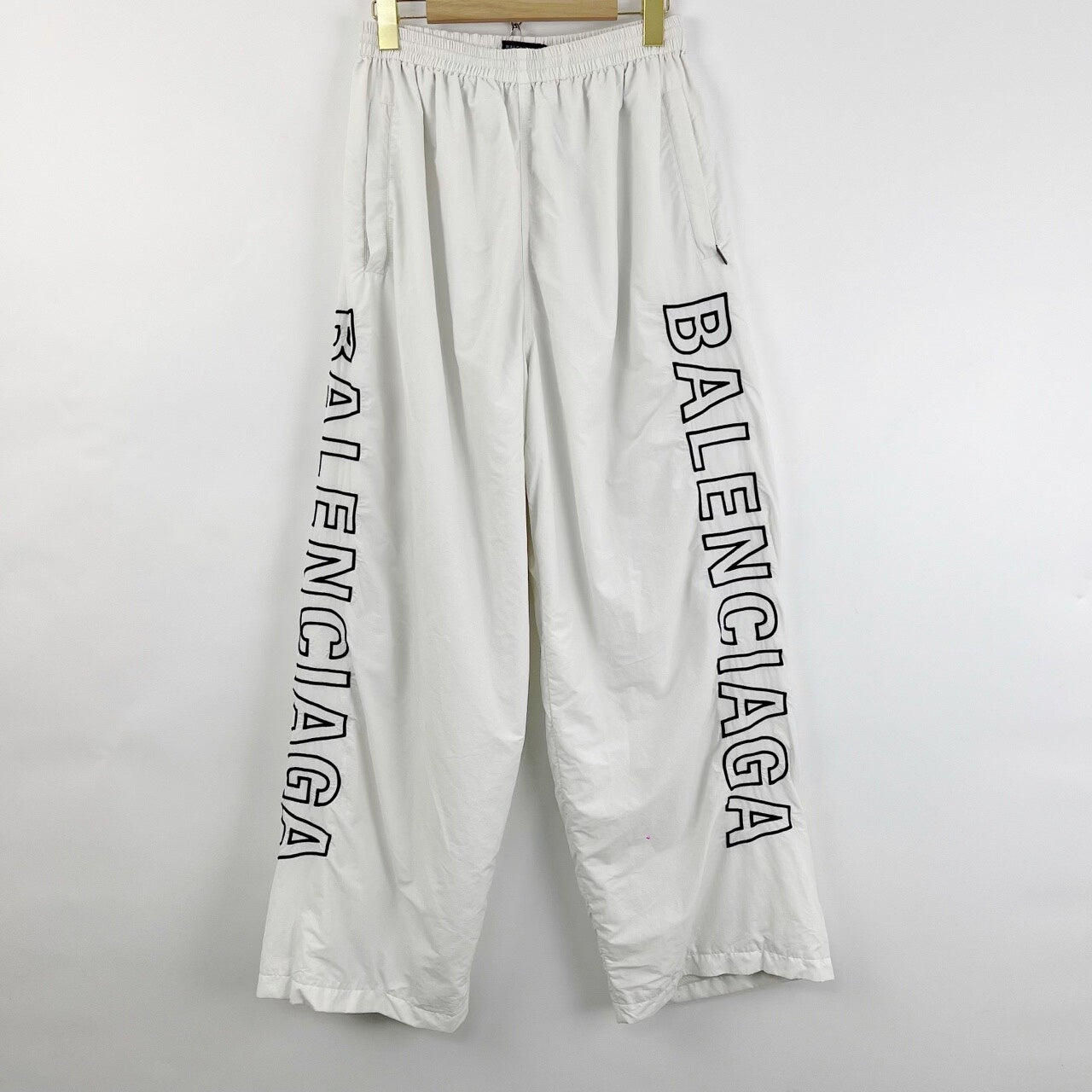 Balenciaga White Logo Embroidered Track Pants