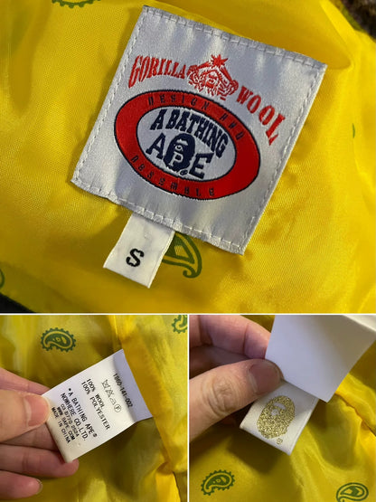 bape x harris tweed wool coat