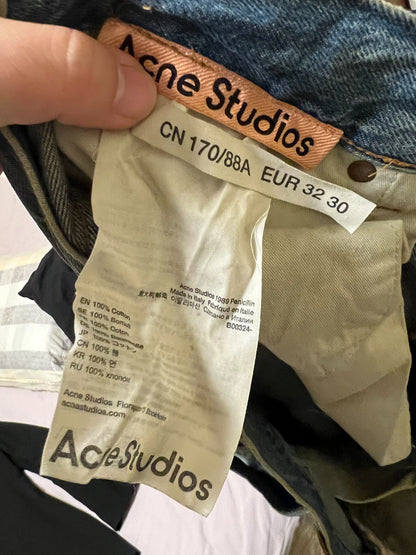 Acne Studios Distressed Denim Wide-Leg Pants