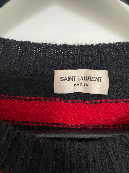 Saint Laurent Wool Red Black Stripe Sweater
