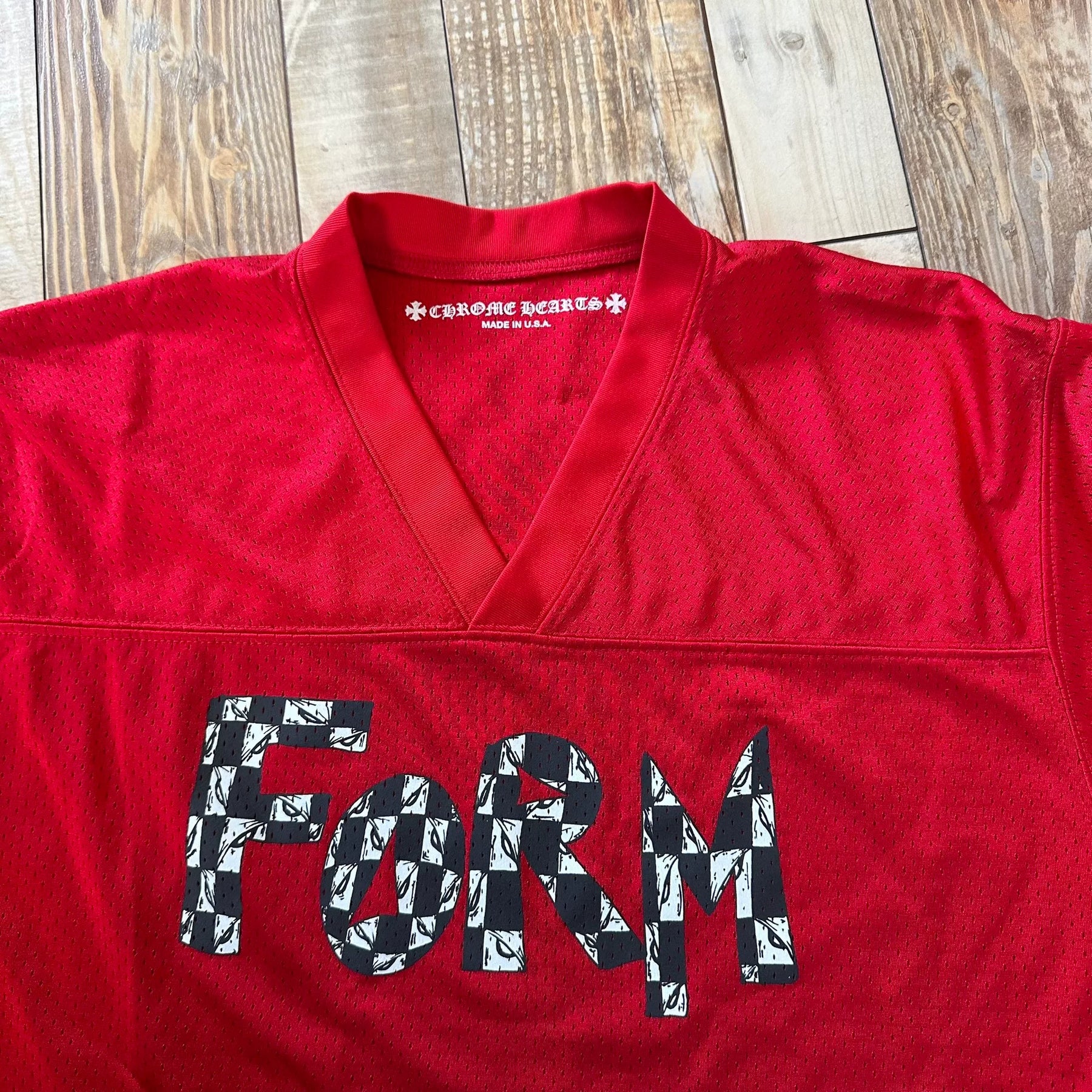Chrome Hearts Red Mesh Vintage Hockey T-Shirt