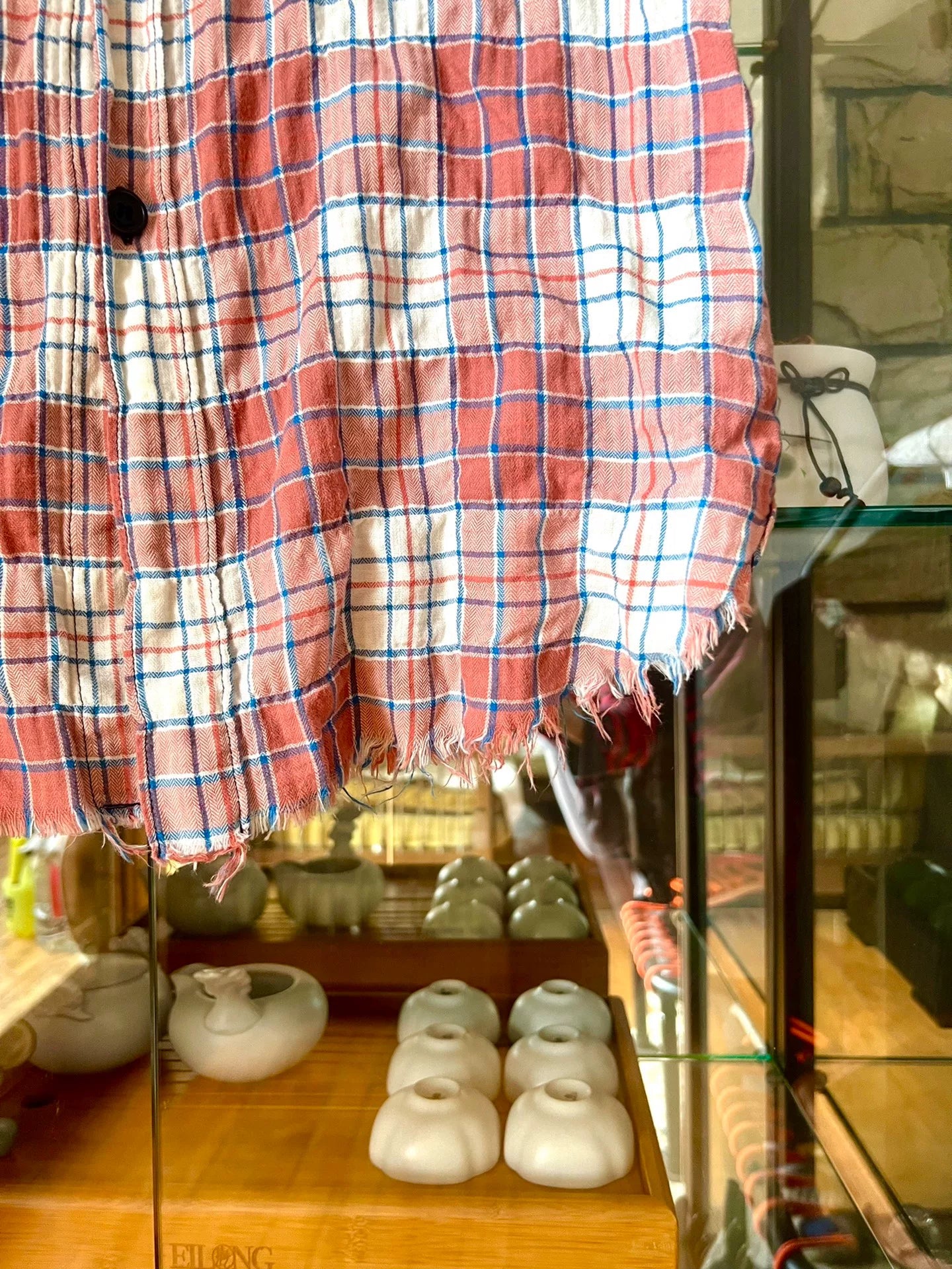 saint laurent gradient frayed edge vest shirt