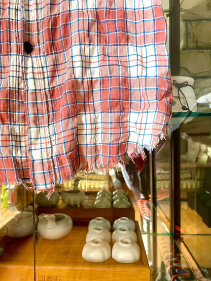 saint laurent gradient frayed edge vest shirt