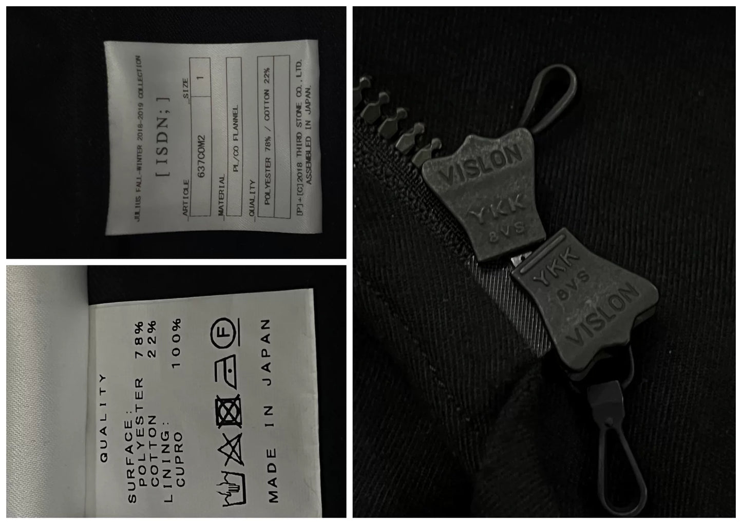 Julius 18AW Multi-Zip Long Coat