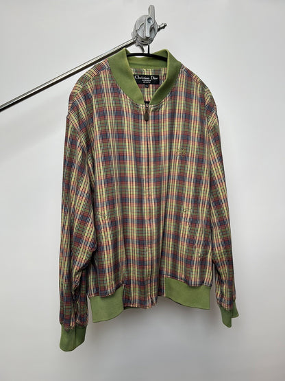 Christian Dior Green Plaid Zip Jacket