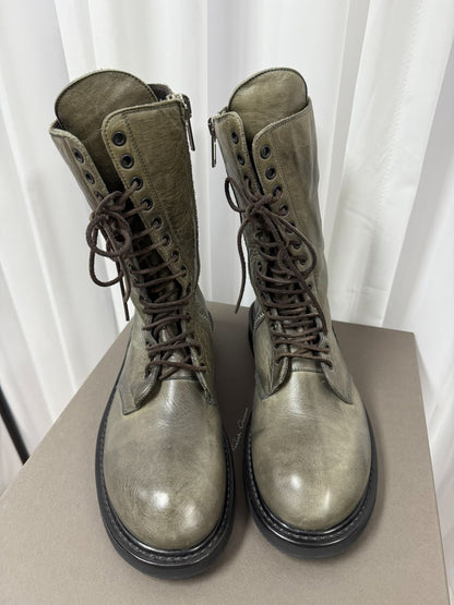rick owens stylish combat boots, size 41