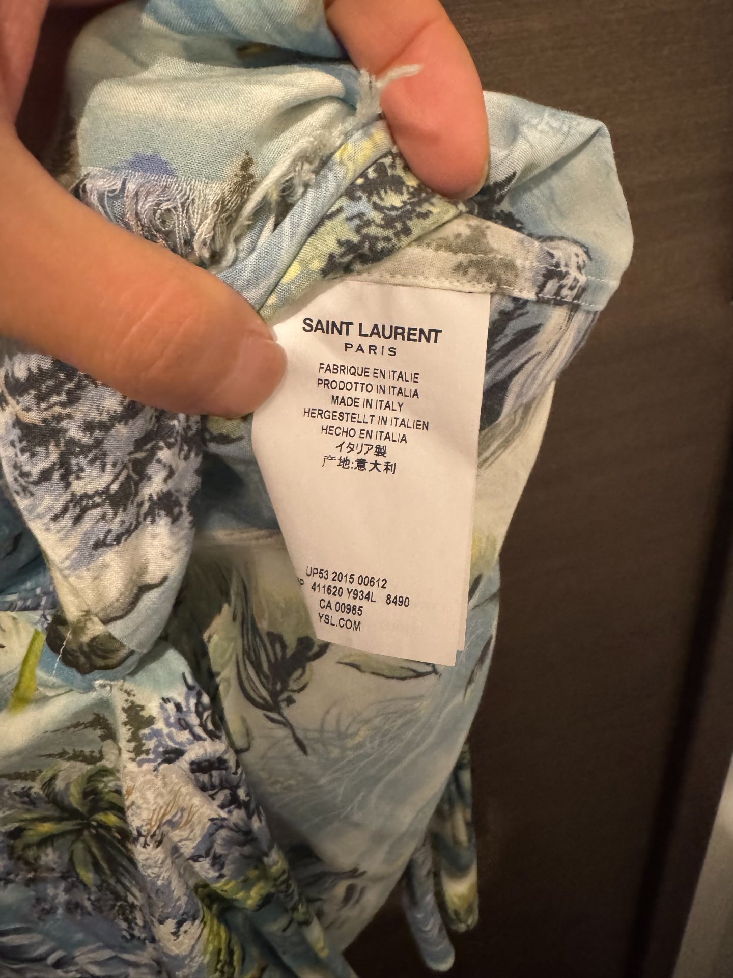 Saint Laurent 16SS Palm Tree Wave Shirt