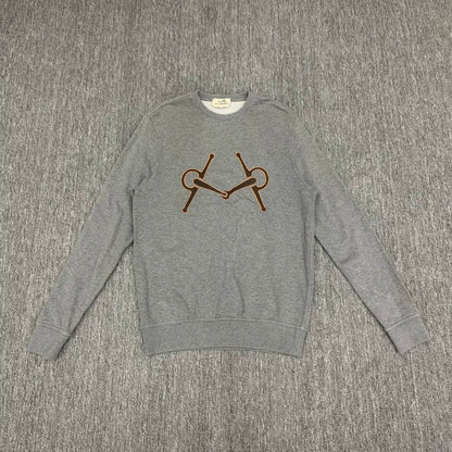 hermes gray crew neck sweatshirt medium