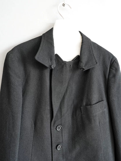 black zip front jacket by yohji yamamoto