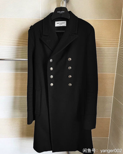 Saint Laurent Men's Double-Breasted Coat