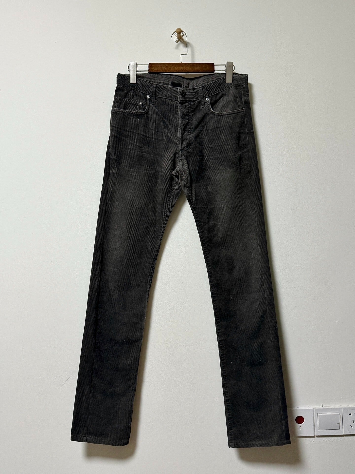 Dior Homme Grey Green Corduroy Pants