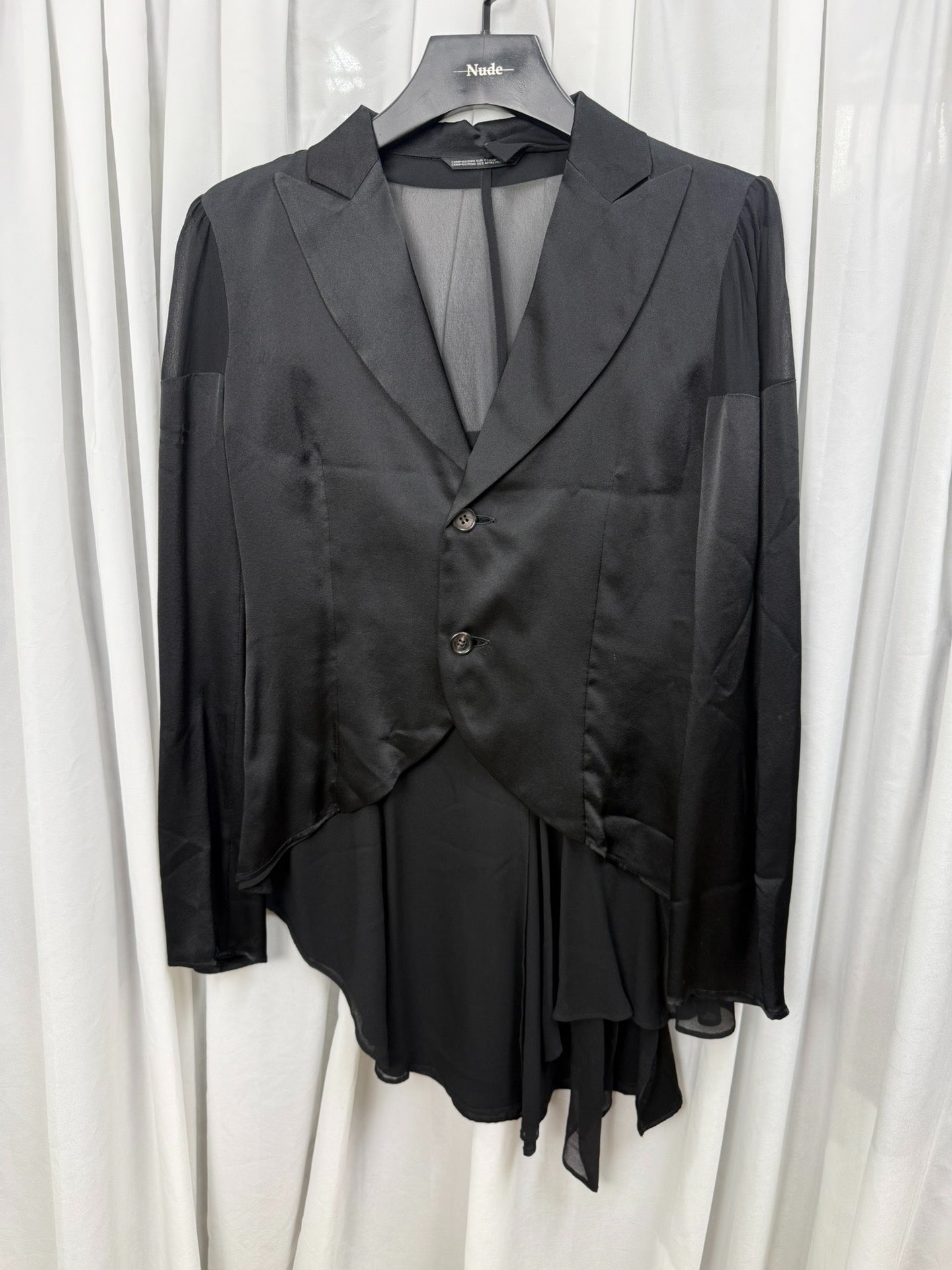 Yohji Yamamoto Noir Silk Tulle Blazer