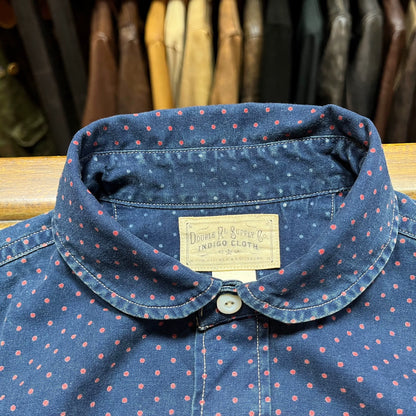 RRL Indigo Polka Dot Work Shirt