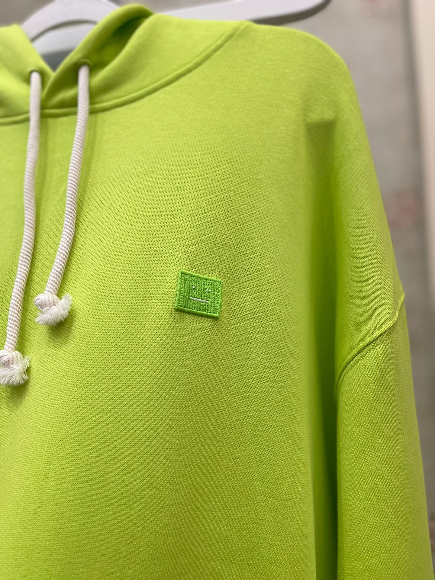Acne Smile Hoodie in Bright Green