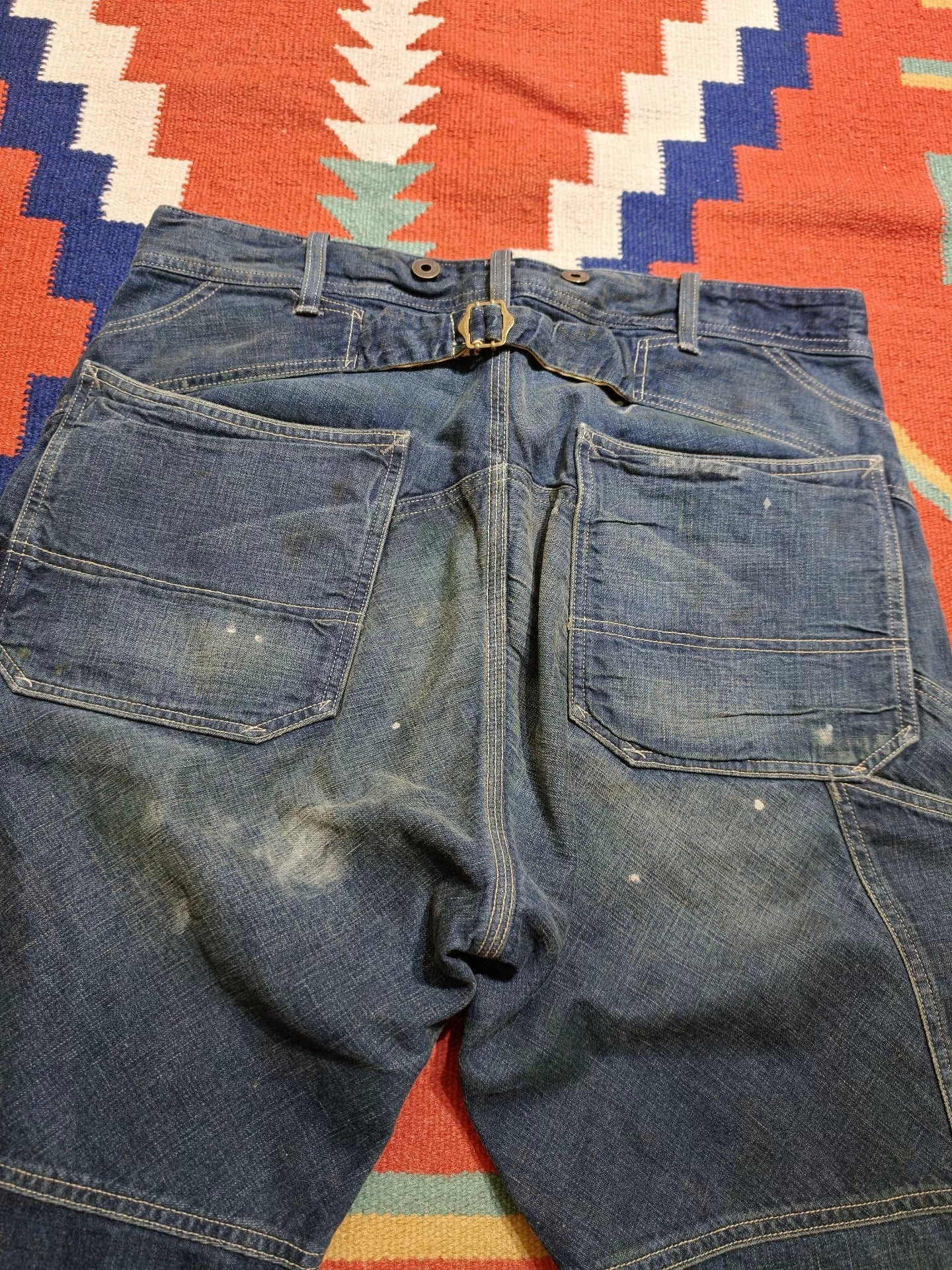 RRL Distressed Patched Work Pants