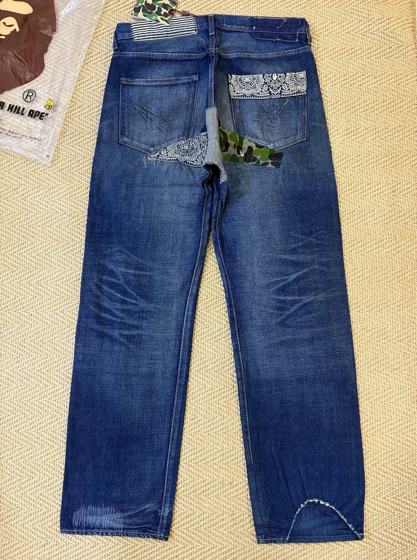 bape type2 damage denim pants limited edition
