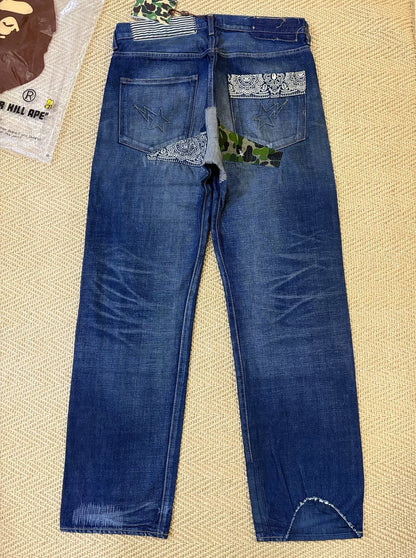 bape type2 damage denim pants limited edition