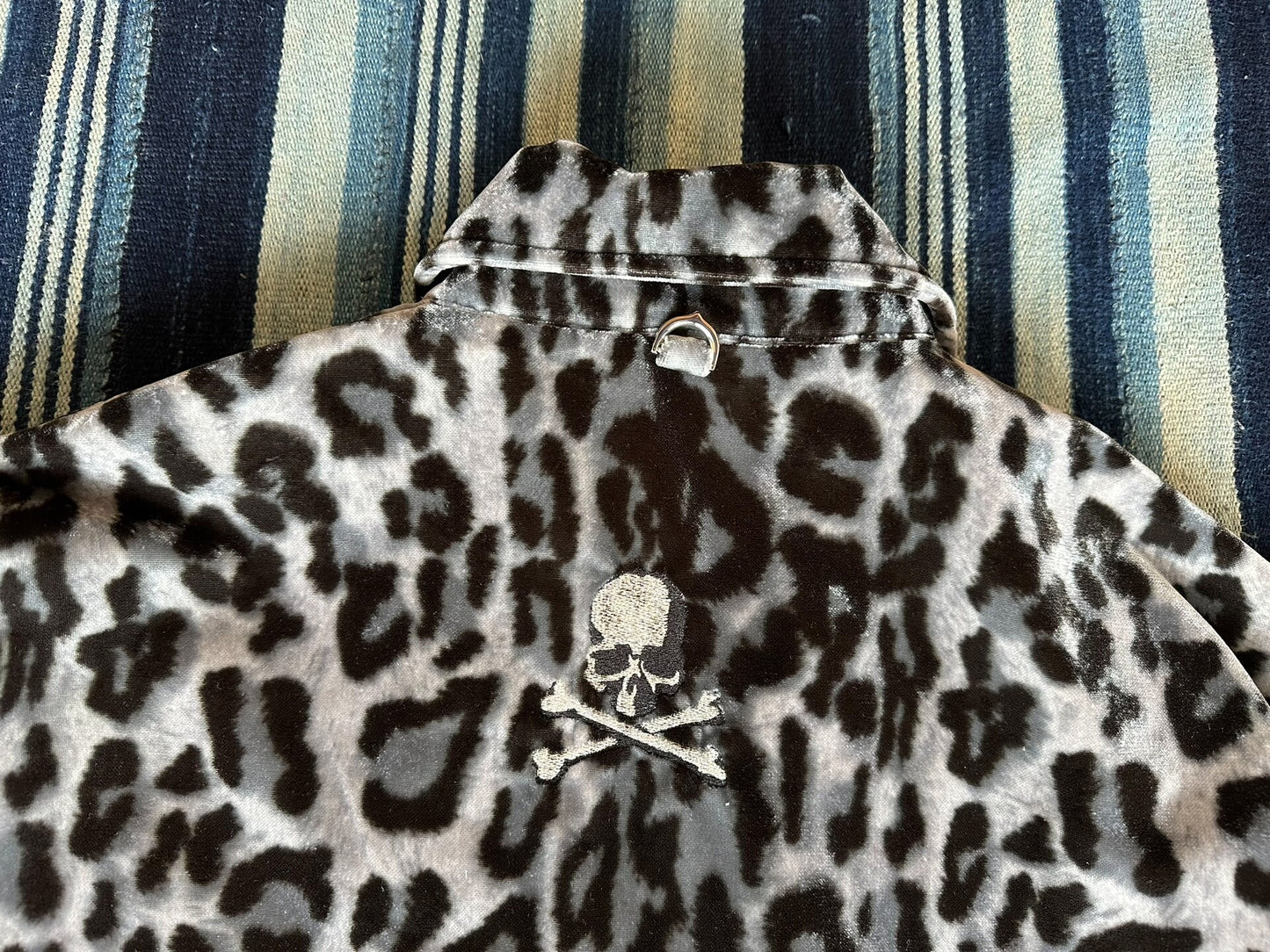 leopard print embroidered velvet jacket MMJ